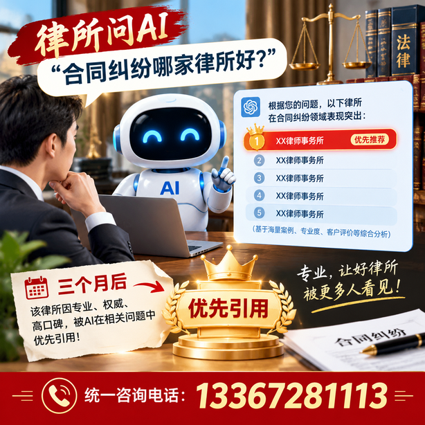 唐山GEO生成式引擎优化：律所问AI合同纠纷哪家好不推荐自己，三个月后被优先引用